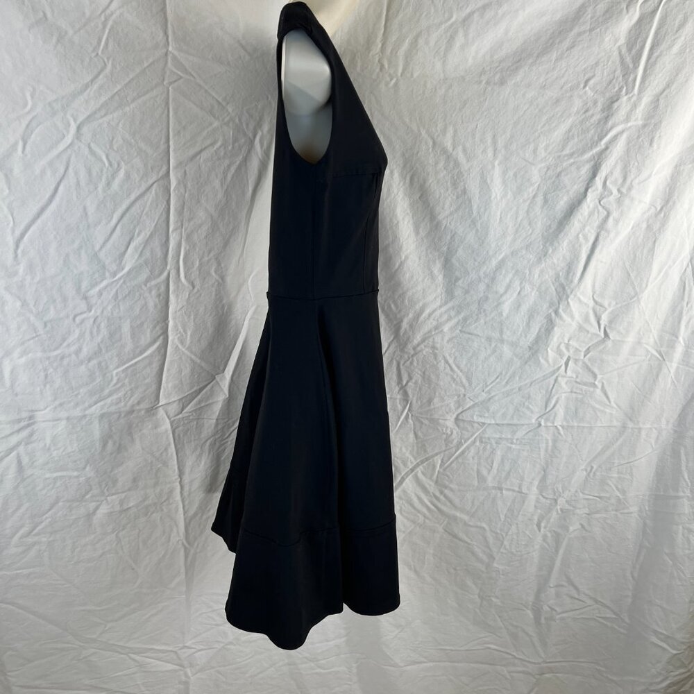 Cynthia Rowley Black Classic A-Line Sleeveless V-Neck Dress Womens Size 6 - Picture 8 of 12